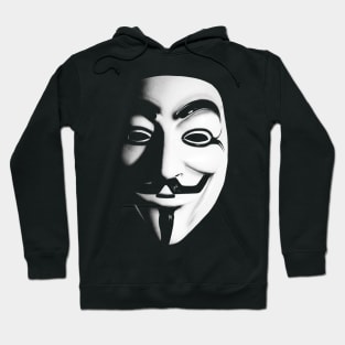 Fawkes Mask (b&w) Hoodie